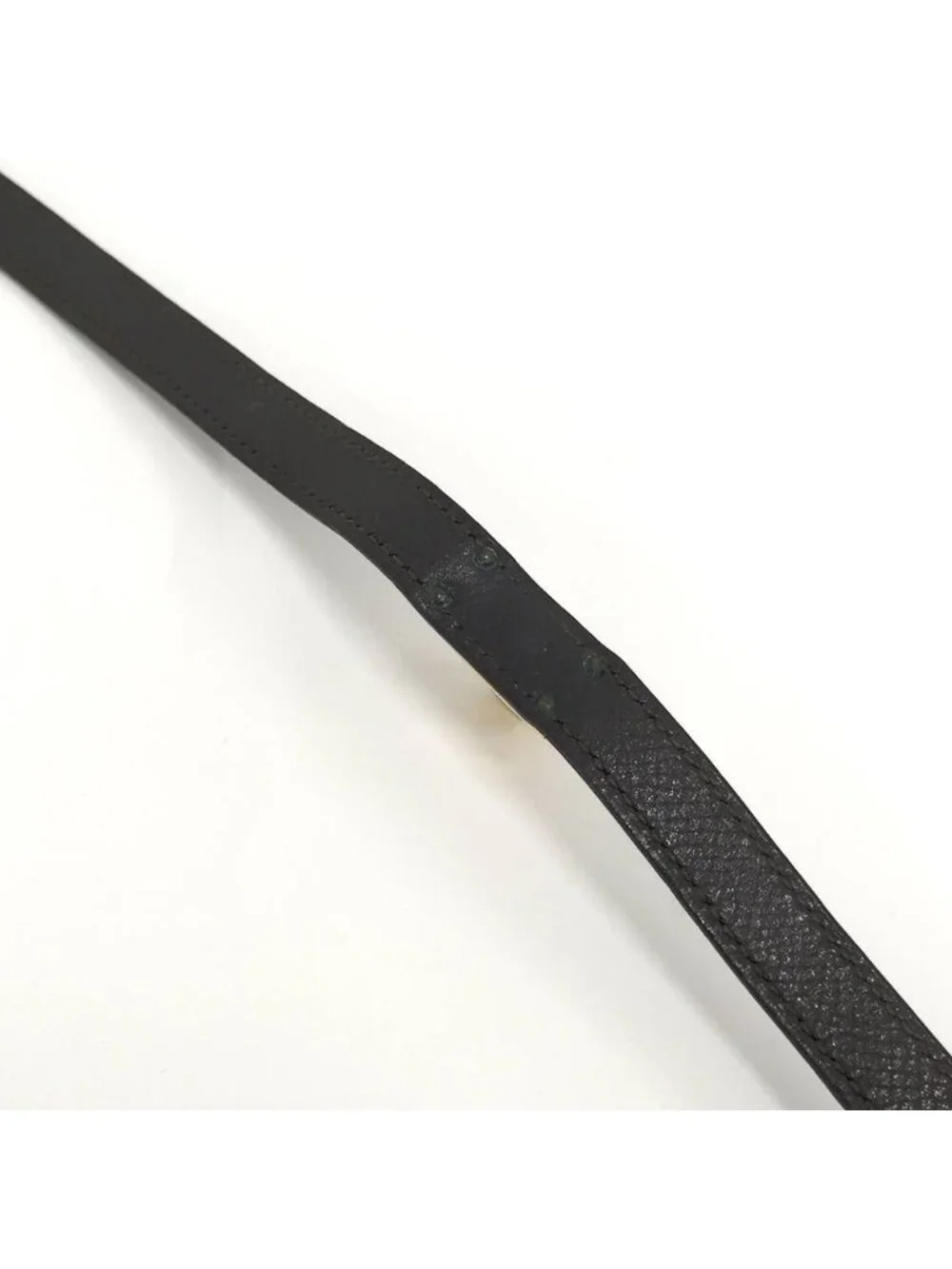 Hermes Tall Double Tour Bracelet Leather Dark Brown Gold Plated
